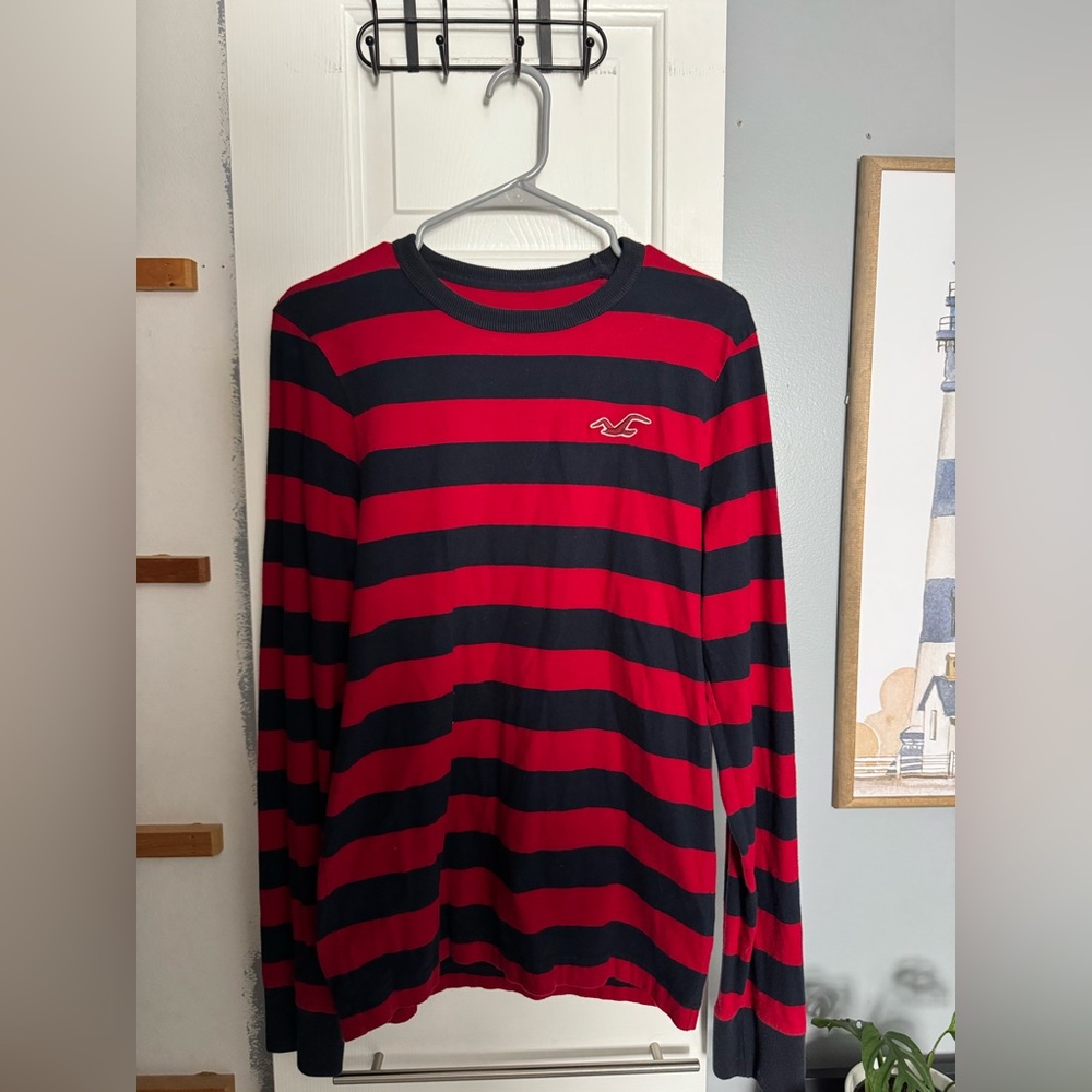 Men’s Long Sleeve Hollister Striped Shirt